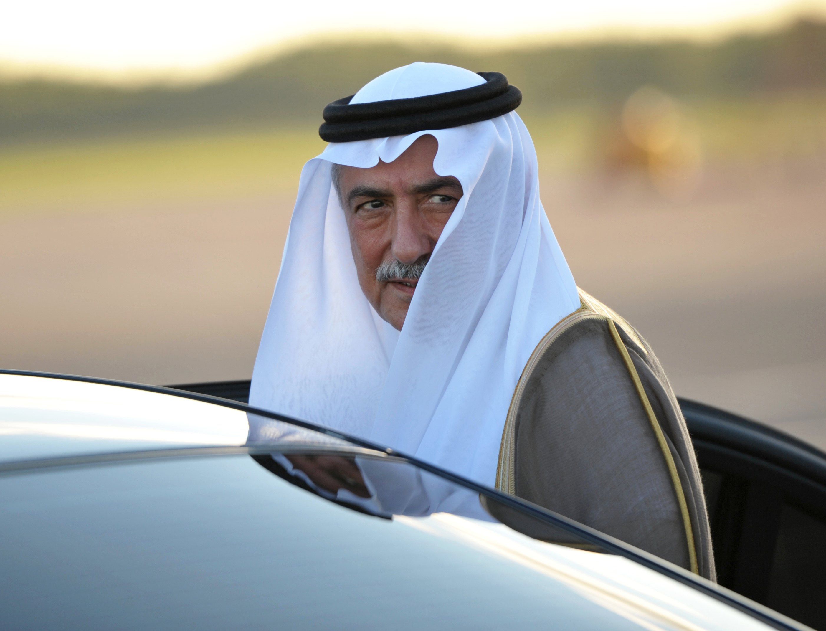 A szaúdi pénzügyminiszter Ibrahim bin Abdulaziz Al-Assaf 2013. szeptember 4-én, a szentpétervári reptéren, amint a G20-csúcsra érkezik. Az ő neve is szerepelt az anti-korrupciós bizottság letartóztatási listáján.  EPA/KONSTANTIN SALOMATIN / POOL